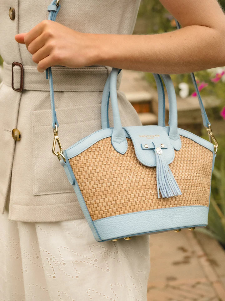 Mini Windsor Basket Bag Leather - Sky Blue