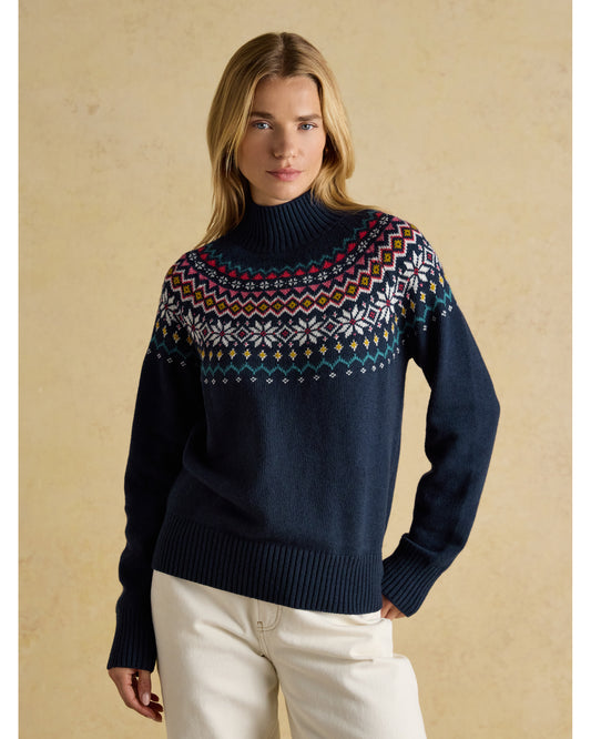 Alba Fairisle High Neck Cotton Rich Jumper