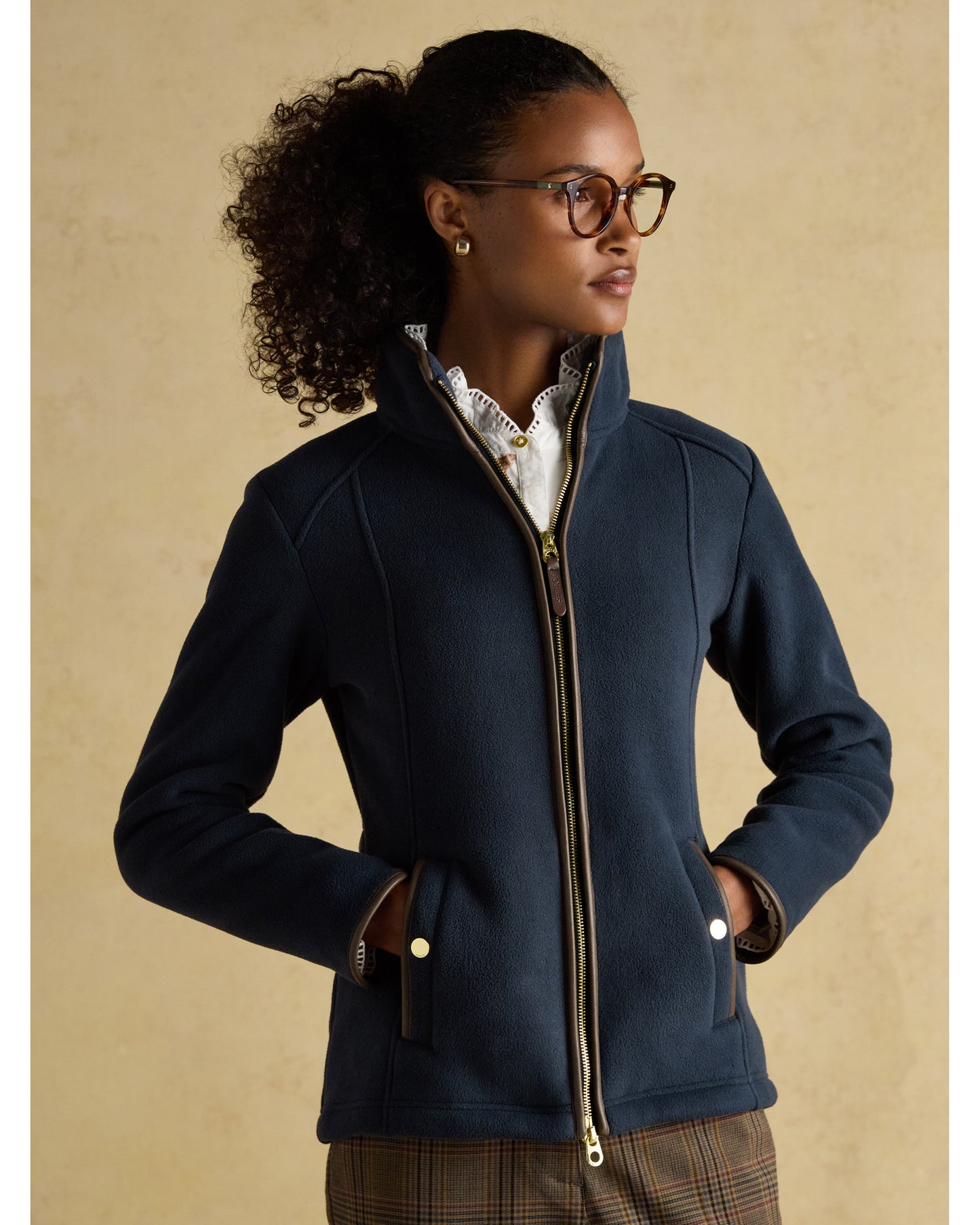 Heritage Navy Regular Zip Through Fleece