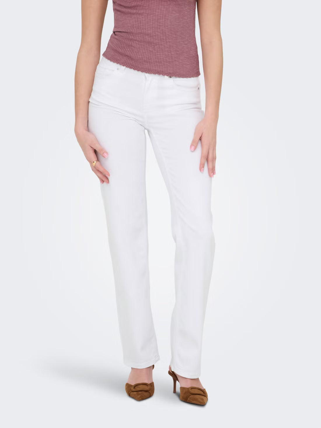Blush Mid Straight Jeans