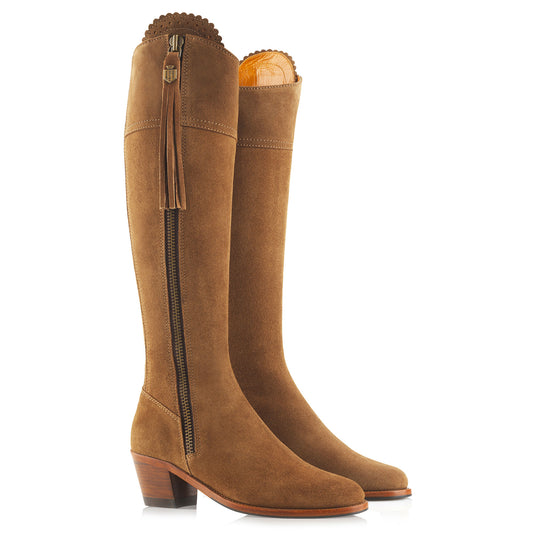 Womens Regina Suede Heeled Knee-high Boots (Regular Fit)