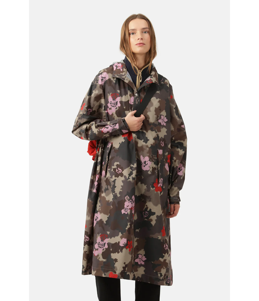 Poncho with Sleeves Floral Camo
