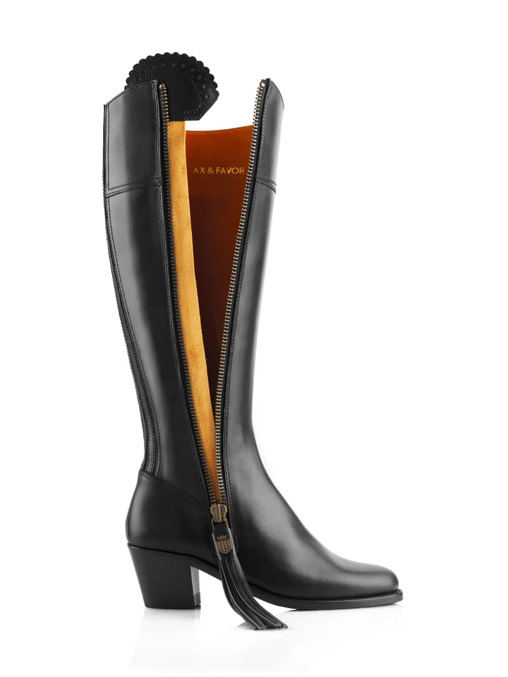 Women's Regina Leather Heeled Knee-high Boots (Regular Fit)