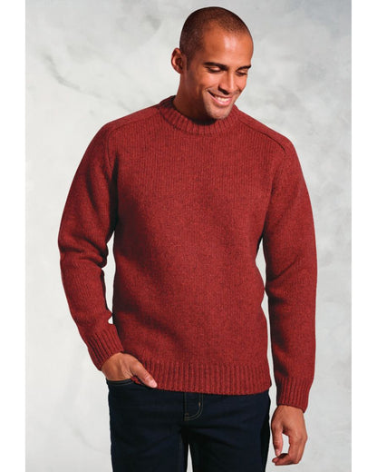 Rooth Red Chunky Lambswool Crew Neck Jumper