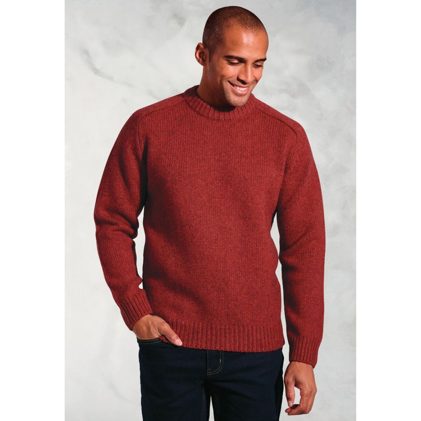 Rooth Red Chunky Lambswool Crew Neck Jumper