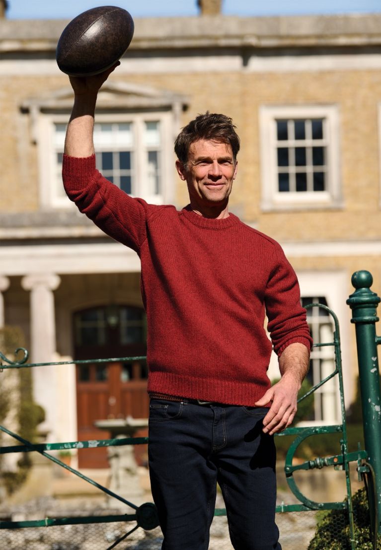 Rooth Red Chunky Lambswool Crew Neck Jumper