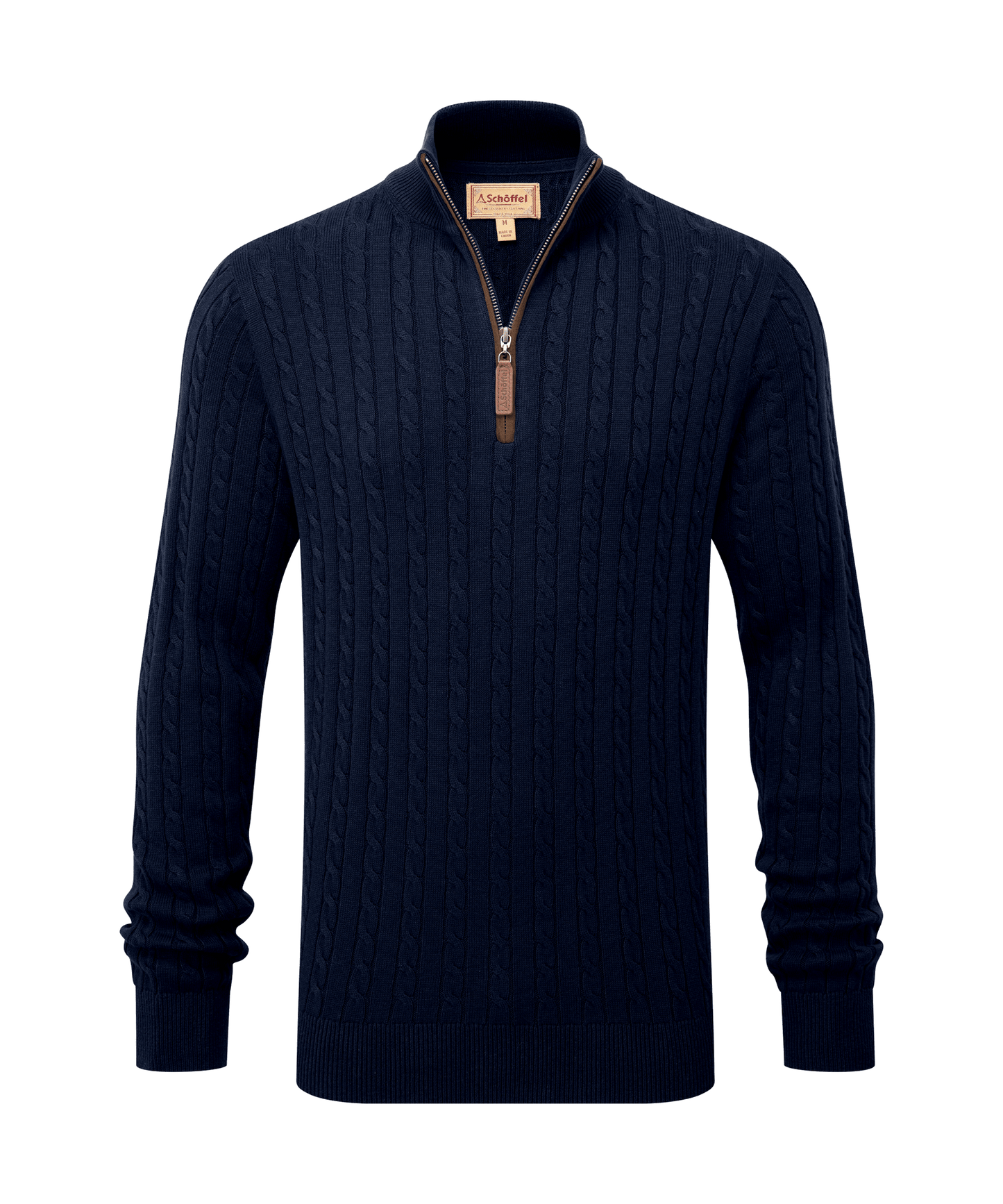 Calton Cotton Cashmere Cable 1/4 Zip Jumper