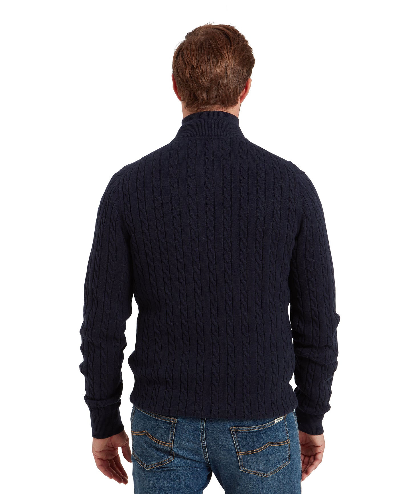Calton Cotton Cashmere Cable 1/4 Zip Jumper