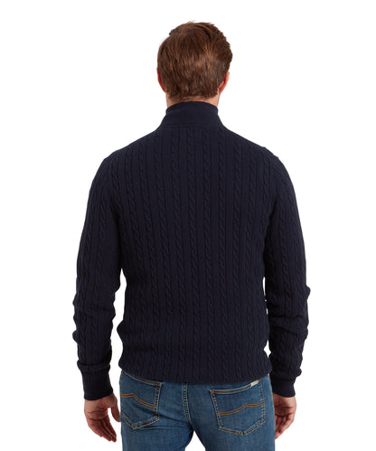 Calton Cotton Cashmere Cable 1/4 Zip Jumper
