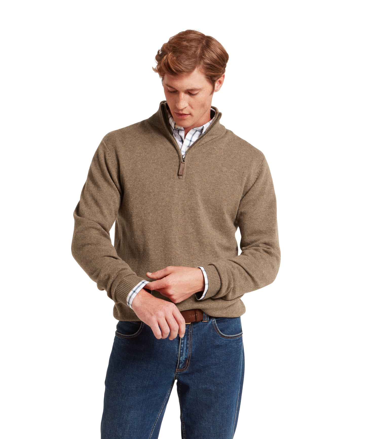 Lewis Lambswool 1/4 Zip Jumper
