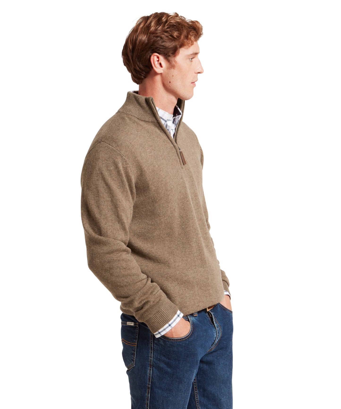 Lewis Lambswool 1/4 Zip Jumper