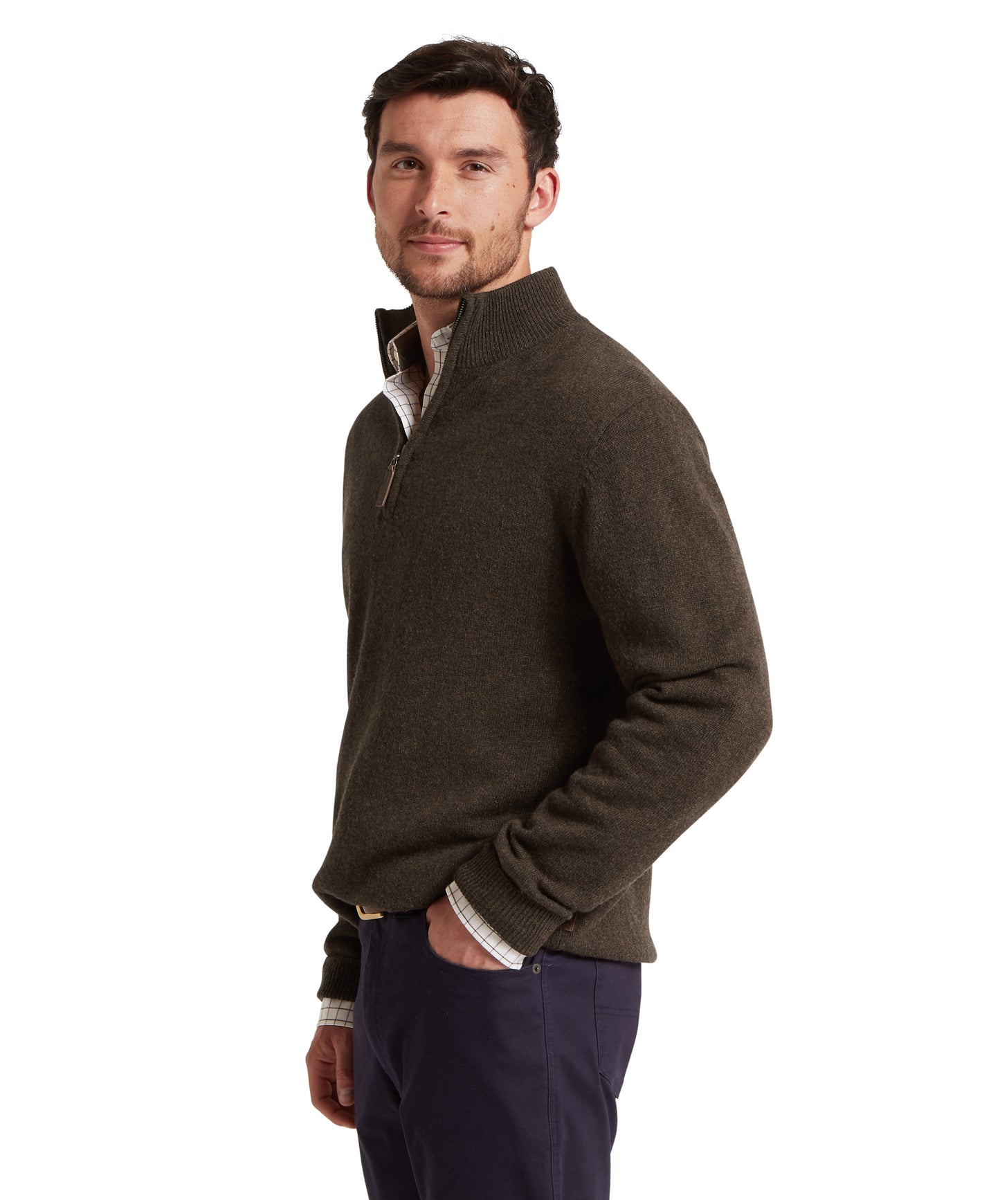 Lewis Lambswool 1/4 Zip Jumper