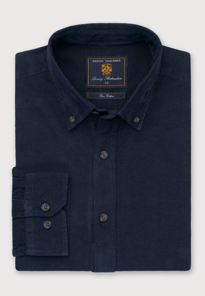 Regular Fit Navy Needlecord Cotton Shirt