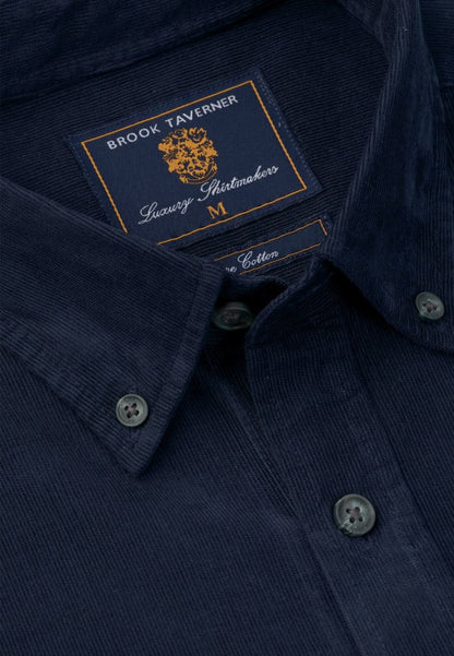 Regular Fit Navy Needlecord Cotton Shirt