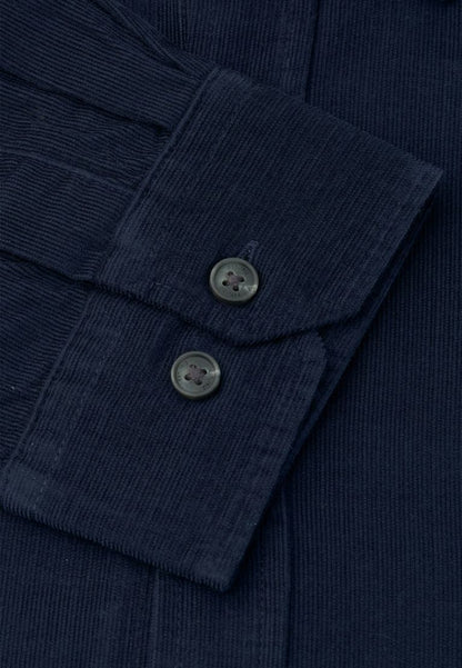 Regular Fit Navy Needlecord Cotton Shirt