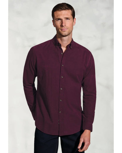 Regular Fit Plum Needlecord Cotton Shirt
