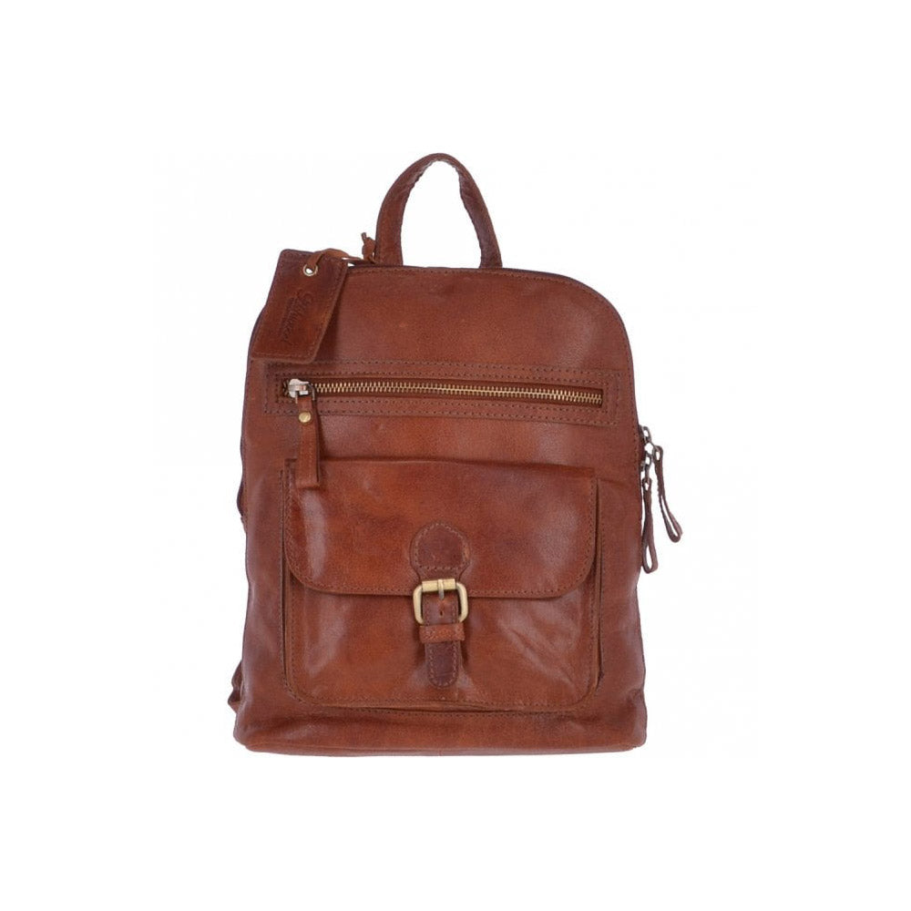 Small Vintage Leather Backpack Honey : G25