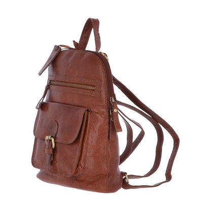 Small Vintage Leather Backpack Honey : G25