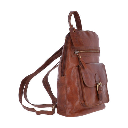 Small Vintage Leather Backpack Honey : G25