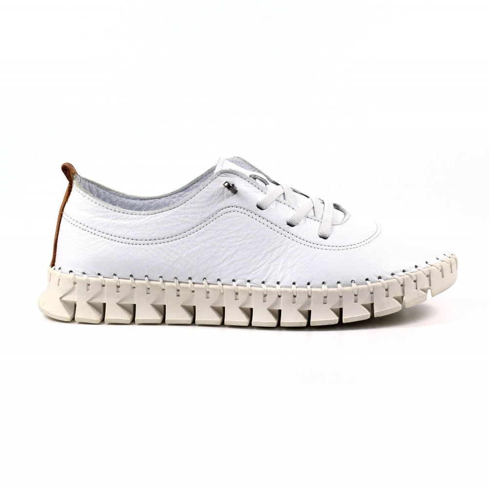 Lunar St Austell White Leather Plimsoll – Nicholls