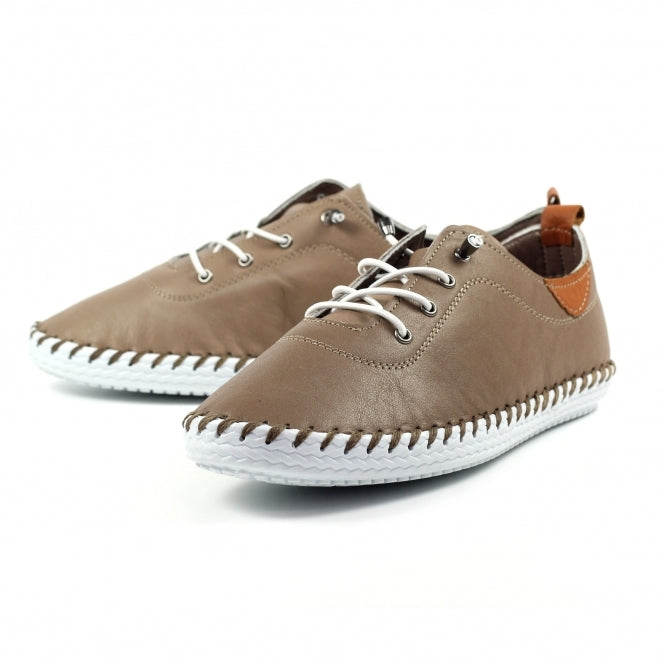 St Ives Leather Plimsoll