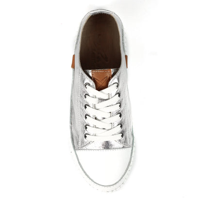 Lunar Starlet II Silver Leather Plimsoll