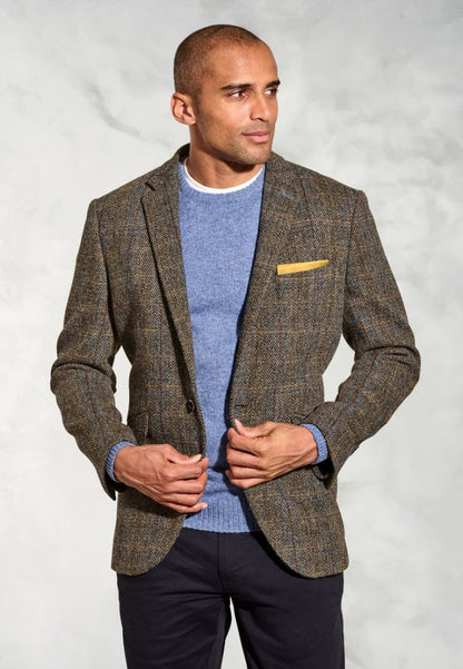 Tailored Fit Sumburgh Green and Blue Check Harris Tweed® Jacket