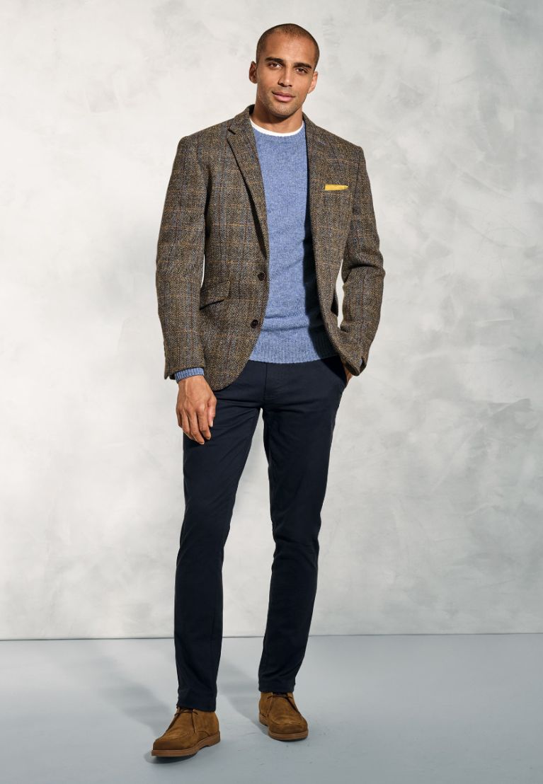 Tailored Fit Sumburgh Green and Blue Check Harris Tweed® Jacket