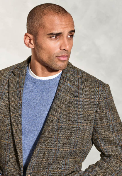 Tailored Fit Sumburgh Green and Blue Check Harris Tweed® Jacket