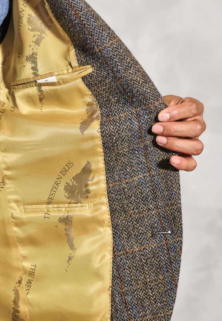 Tailored Fit Sumburgh Green and Blue Check Harris Tweed® Jacket