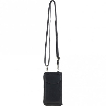 Ladies Leather Phonebag/Purse Black: T-80