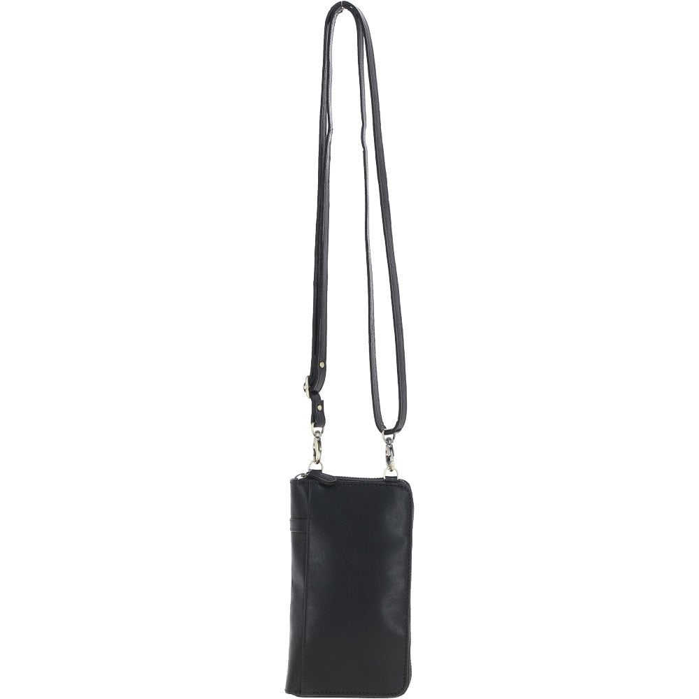 Ladies Leather Phonebag/Purse Black: T-80