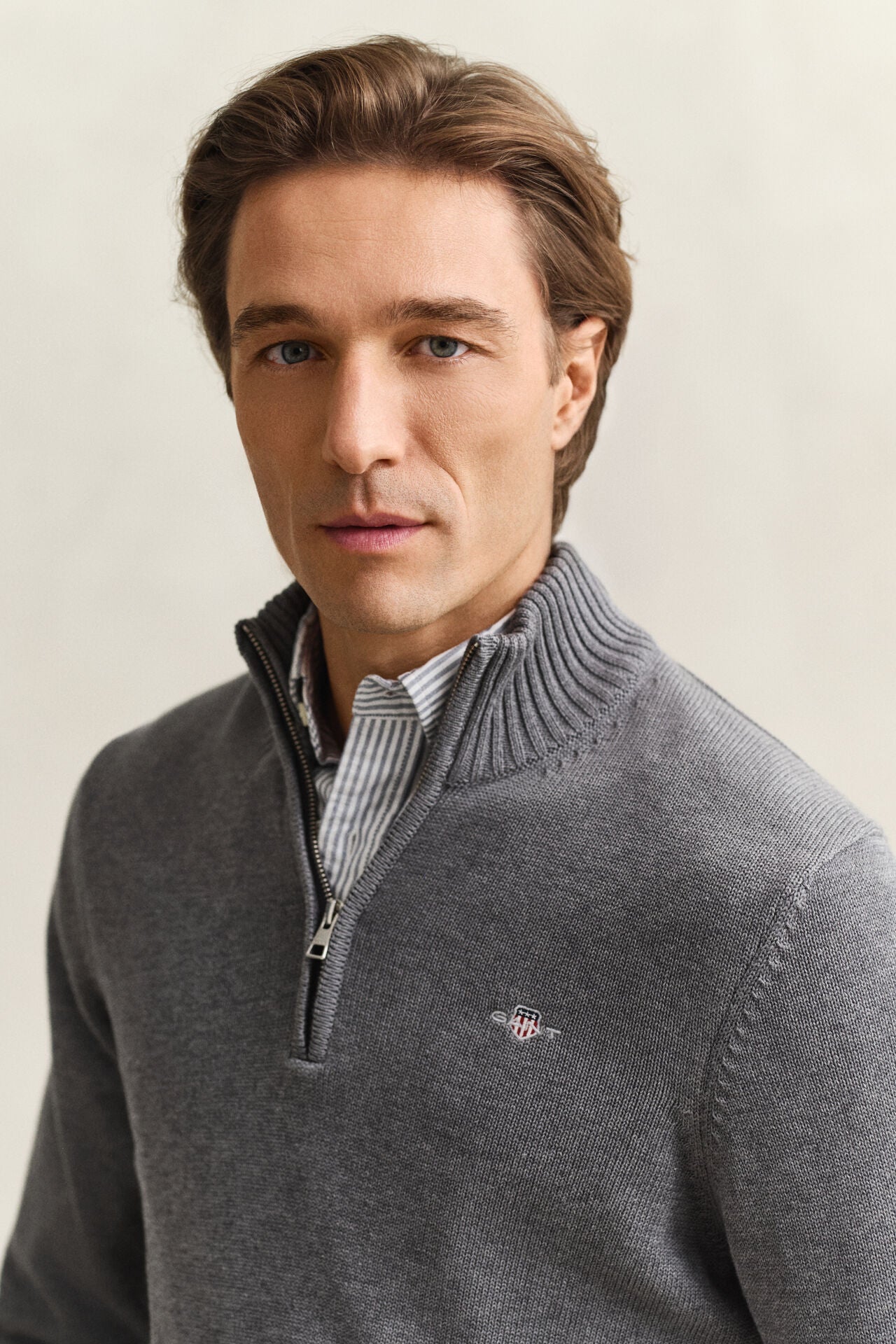 Casual Cotton Half-Zip Sweater