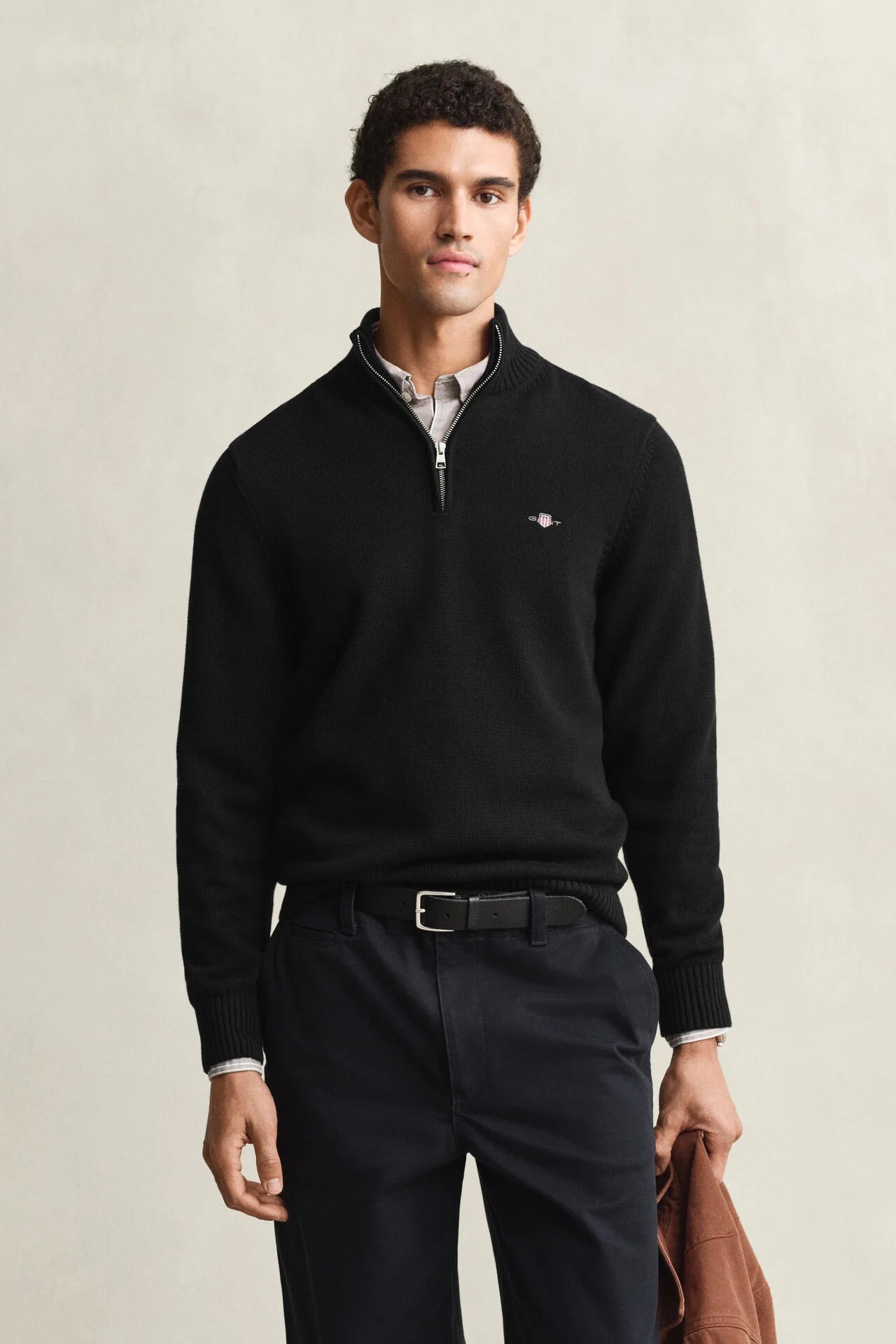 Casual Cotton Half-Zip Sweater