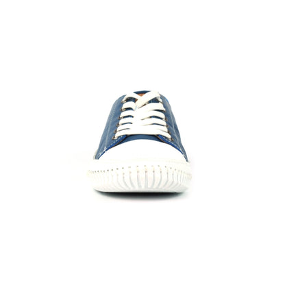 Lunar Truffle II Mid Blue Leather Plimsoll