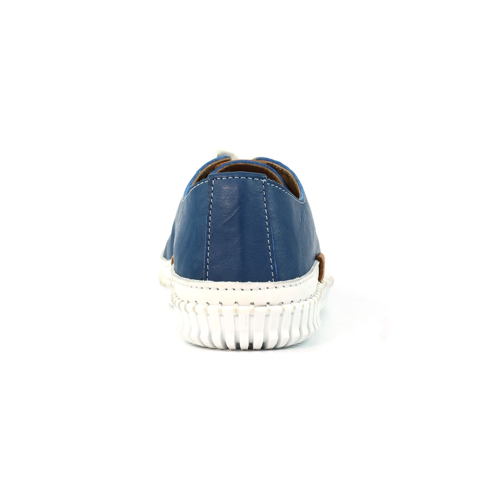 Lunar Truffle II Mid Blue Leather Plimsoll