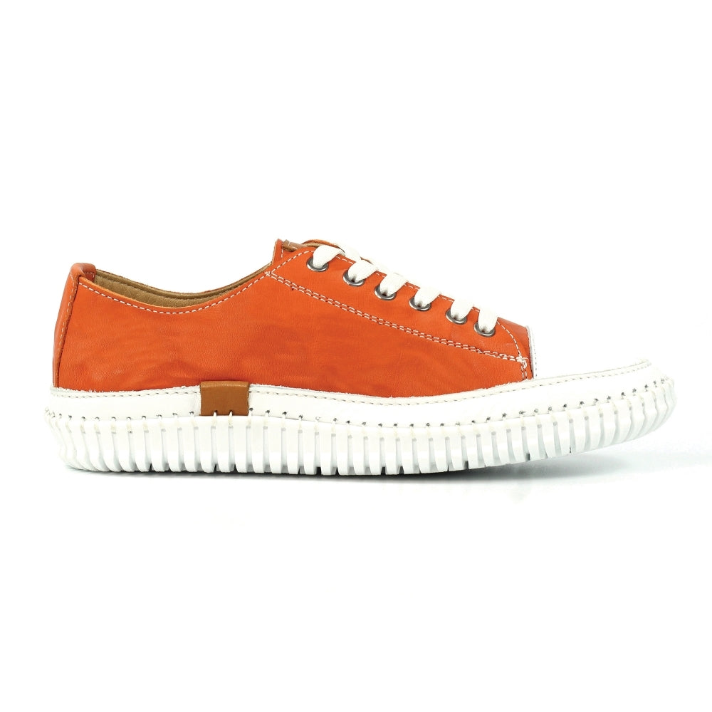 Lunar Truffle II Orange Leather Plimsoll