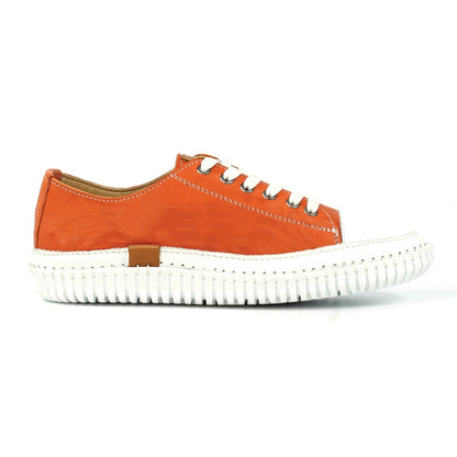 Lunar Truffle II Orange Leather Plimsoll