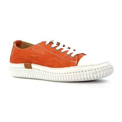 Lunar Truffle II Orange Leather Plimsoll