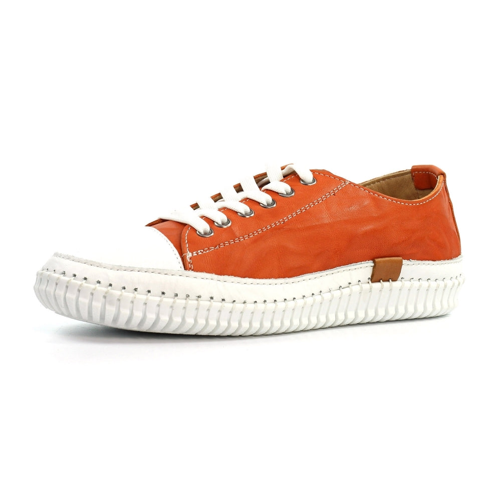 Lunar Truffle II Orange Leather Plimsoll