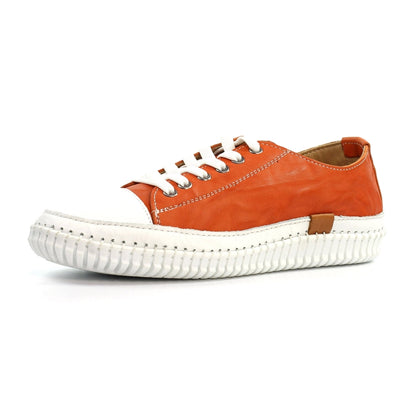 Lunar Truffle II Orange Leather Plimsoll