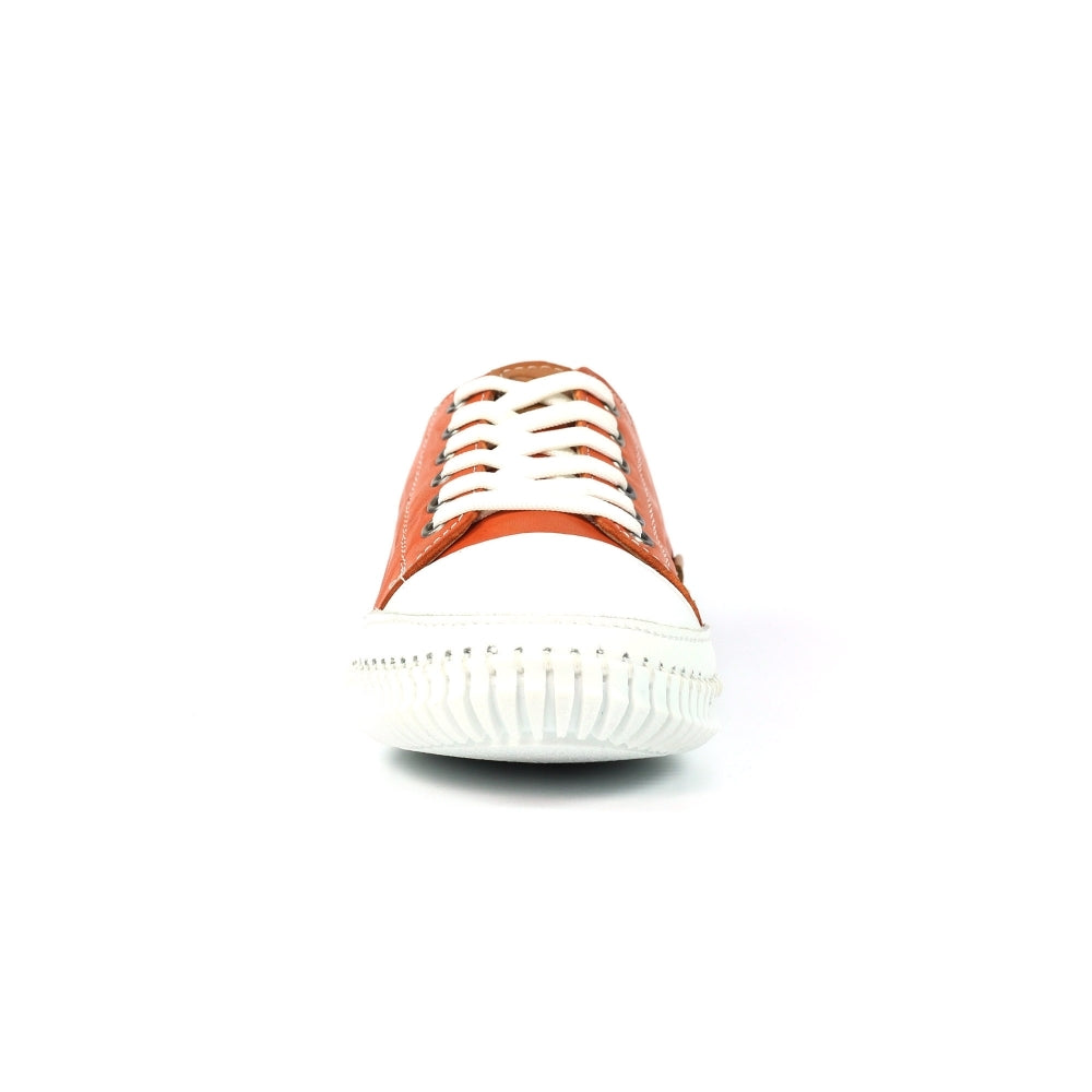 Lunar Truffle II Orange Leather Plimsoll