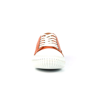 Lunar Truffle II Orange Leather Plimsoll