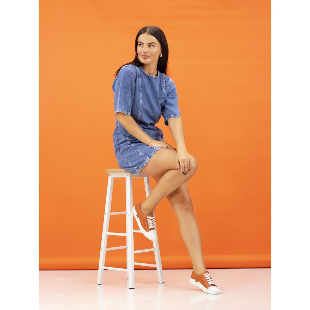 Lunar Truffle II Orange Leather Plimsoll