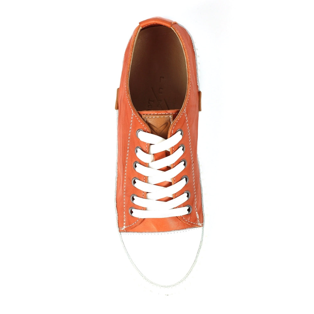 Lunar Truffle II Orange Leather Plimsoll