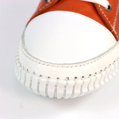 Lunar Truffle II Orange Leather Plimsoll