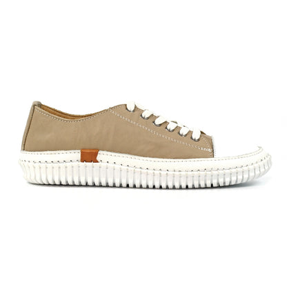 Lunar Truffle II Stone Leather Plimsoll