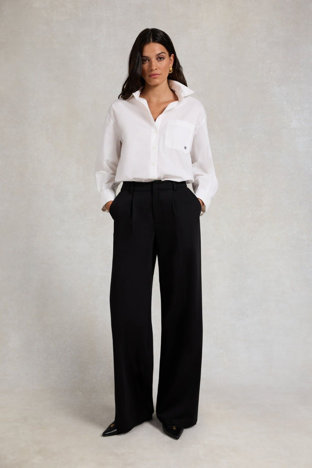 Pleated Wide Leg Trouser