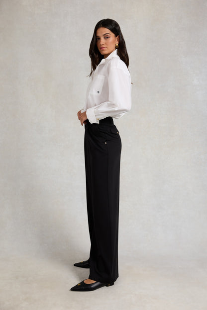 Pleated Wide Leg Trouser