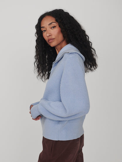 Maura Half Zip Rib Knit
